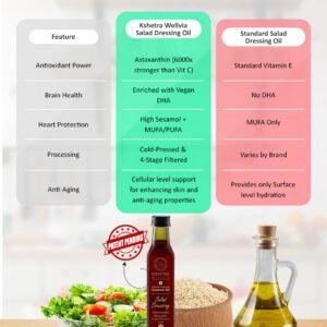 Extra Virgin Salad Dressing Sesame Oil enriched with Astaxanthin(King of Anti Oxidants) & DHA - Image 4
