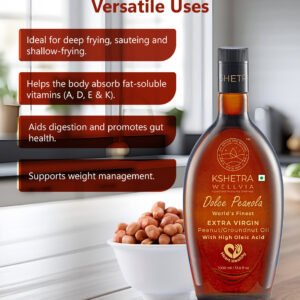Extra Virgin Cold Pressed High Oleic Peanut/Groundnut Oil | Dolce Peanola | Single Press| Aflatoxin free | Monocultivar| UNREFINED - Image 5