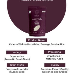 Seeraga Samba Rice - Unpolished Ancient Indian Rice - AGMARK Rice Grade I 1KG - Image 6