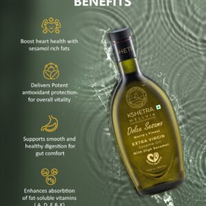 Extra Virgin Sesame Oil with High Sesamol | Dolce Sesamo | Aflatoxin free | Monocultivar| UNREFINED | Cold Single Pressed - Image 6